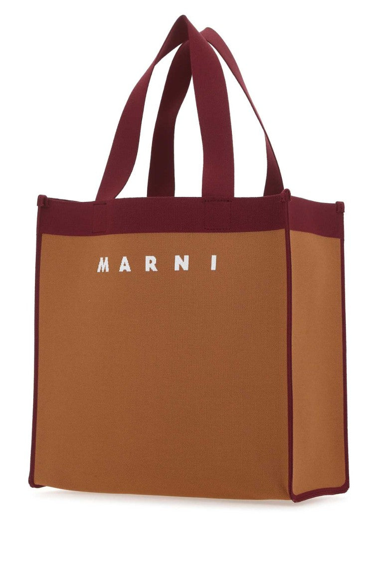 Marni Two-Tone Fabric Medium Shopping Bag