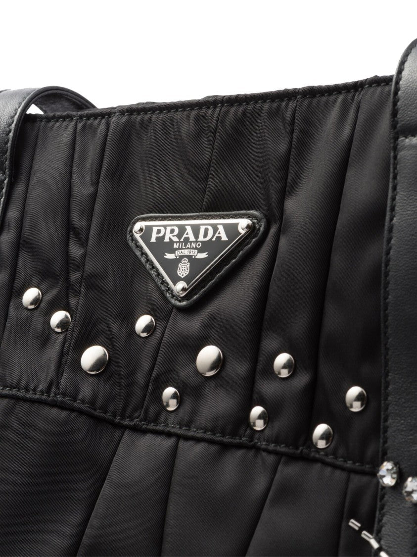 Prada Black Quilted Re-Nylon Patchwork Tote