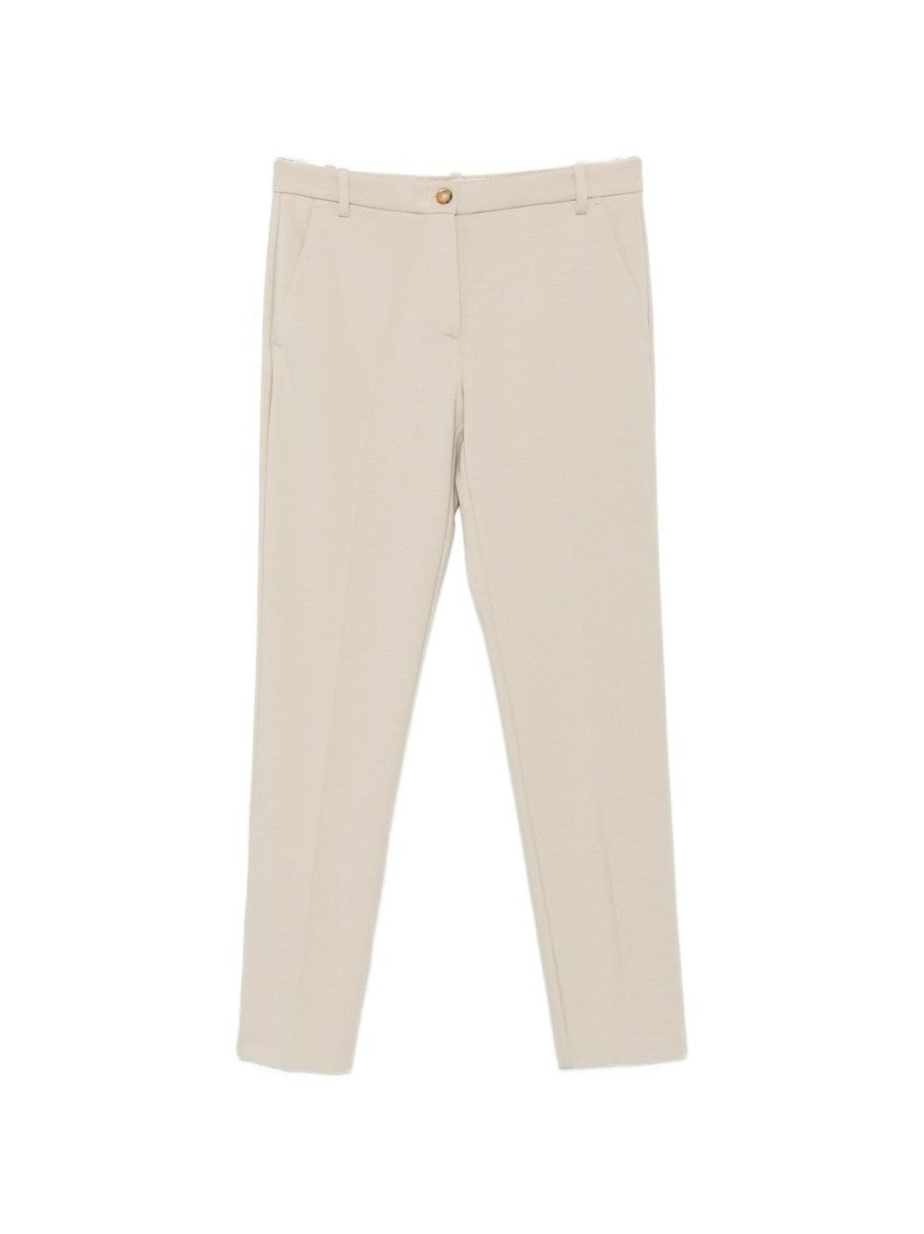 Pinko Beige Tapered Refined Detail Slim Tailored Pants