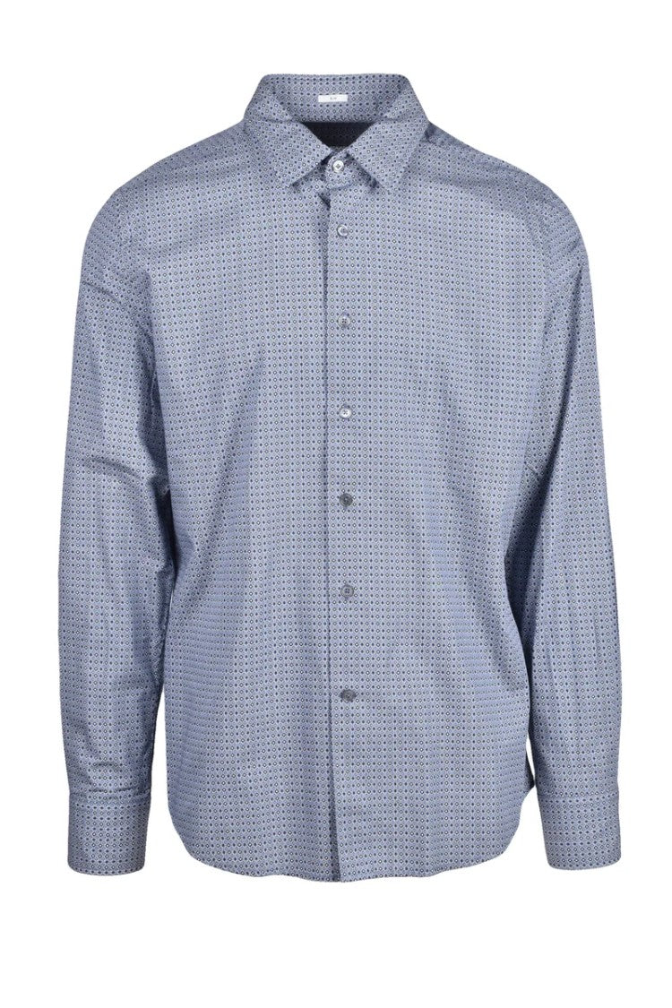 Himon's Blue Light Blue Geometric Shirt