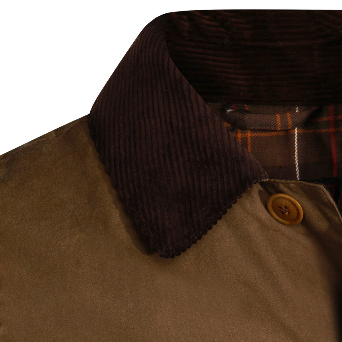 Barbour X Baracuta Classic Brown Coat With Dark Corduroy Collar
