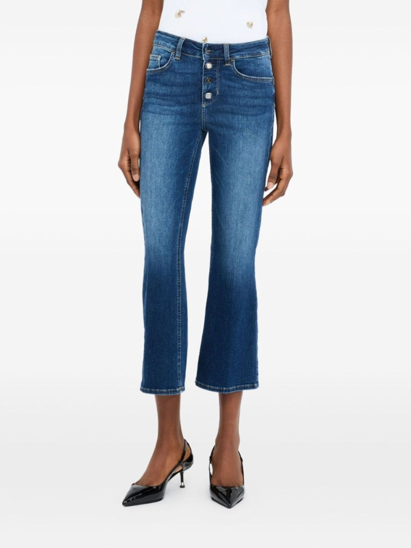 Liu Jo Mid-Rise Cropped Jeans With Flared Legs