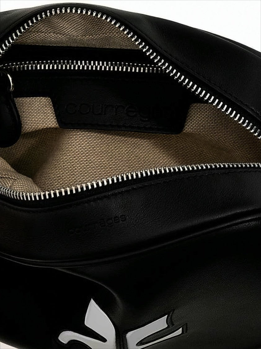 Courrèges Smooth Leather Crossbody Bag With Prominent Logo