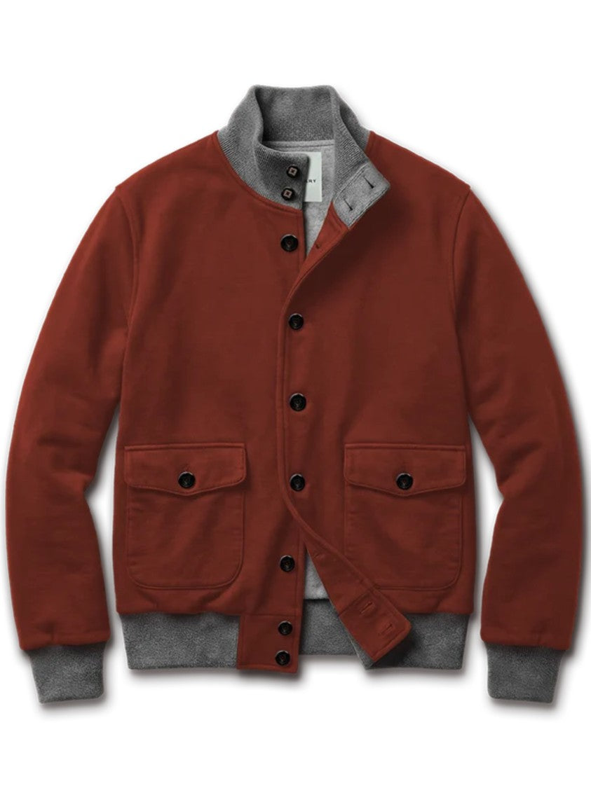 Blusonary Rust-Colored Blouson Jacket With Contrasting Grey Details
