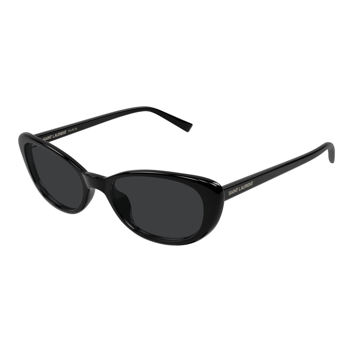 Saint Laurent Glossy Black Cat-Eye Sunglasses With Dark Tinted Lenses