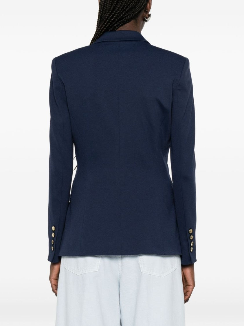 Pinko Blue Flap Pocket Single-Breasted Blazer