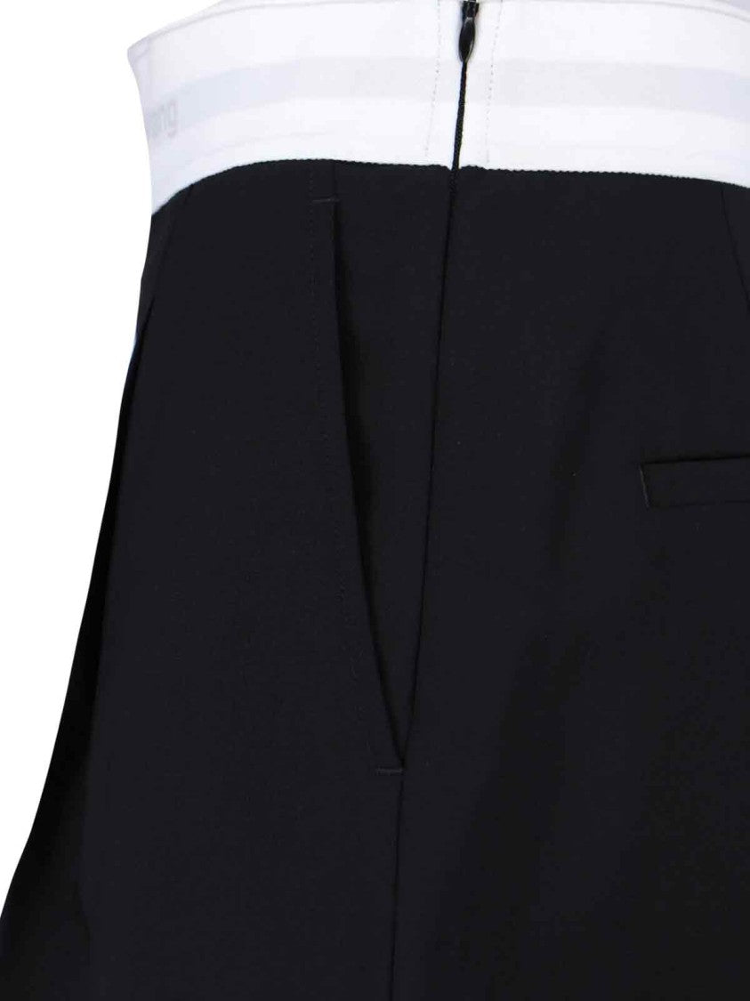 Alexander Wang High-Waisted Black Wool Shorts With Elastic Waist