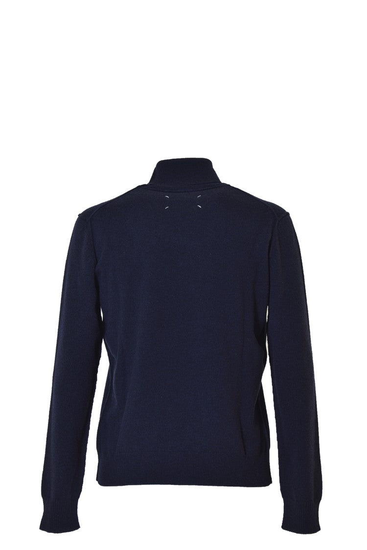 Maison Margiela Blue Cashmere Turtleneck Sweater