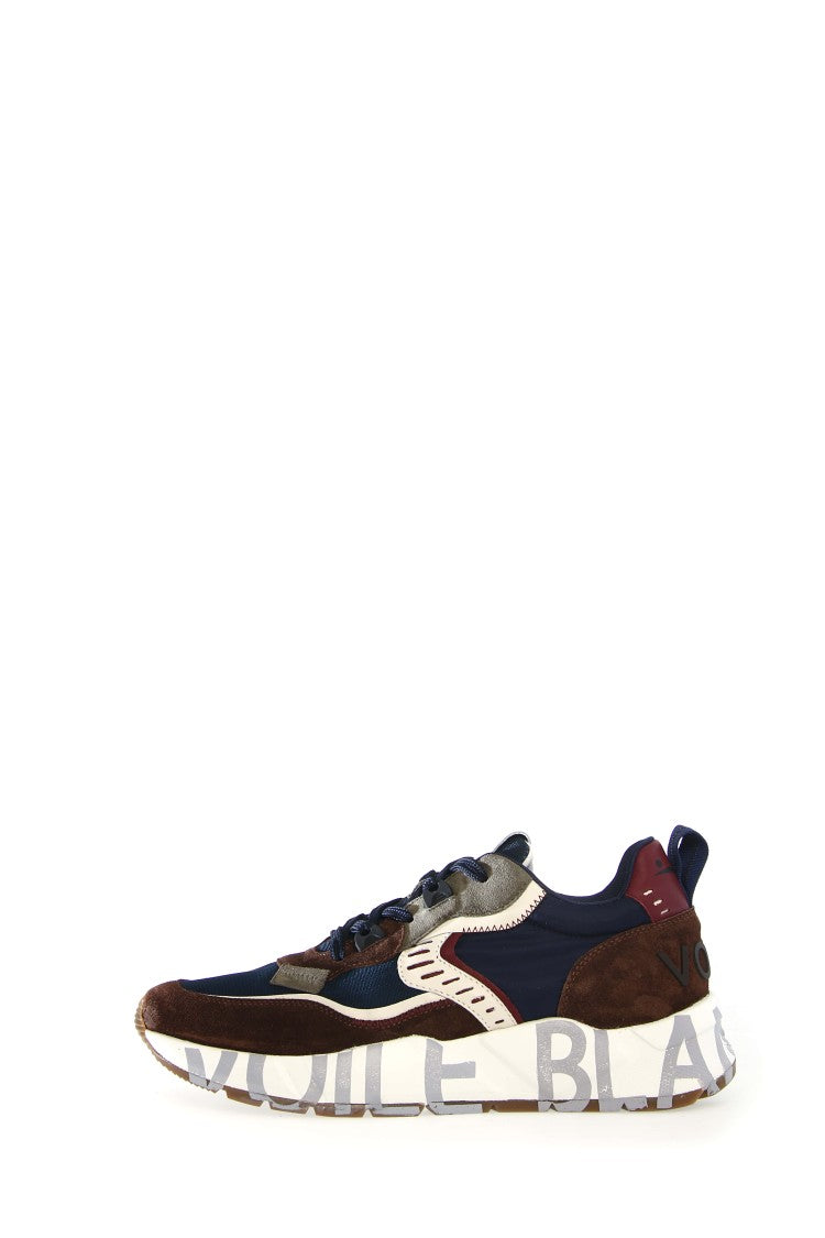 Voile Blanche Layered Mesh And Leather Running Sneakers