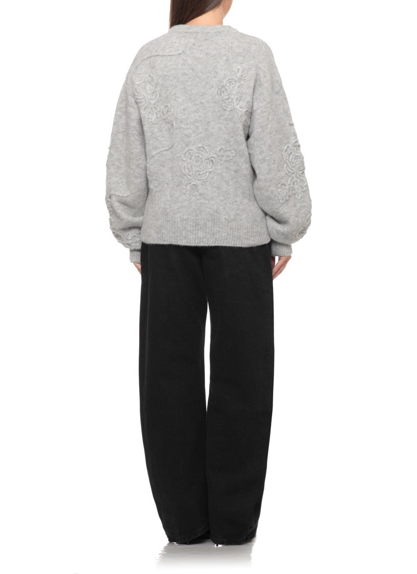 Rotate Grey Textured Embossed Floral Jersey