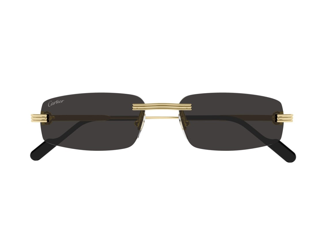 Cartier Gold Ct0535s Rimless Rectangular Sunglasses