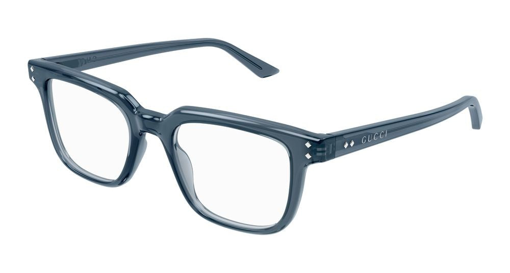 Gucci Blue Deep Blue Acetate Oversized Square Eyeglasses