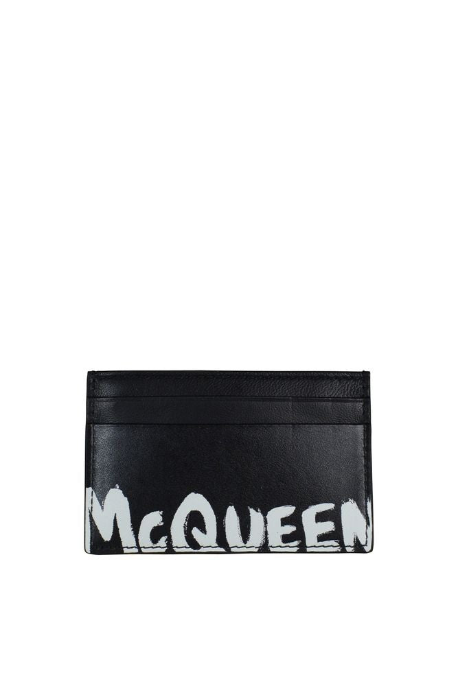 Alexander Mcqueen Lambskin Leather Card Holder With Signature Logo