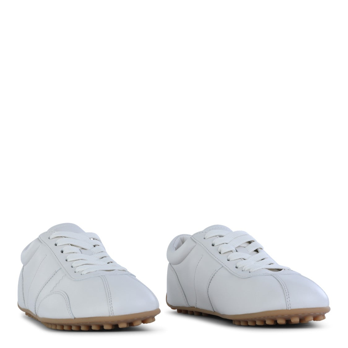 Tod's White Leather Sneakers With Lace-Up Closure