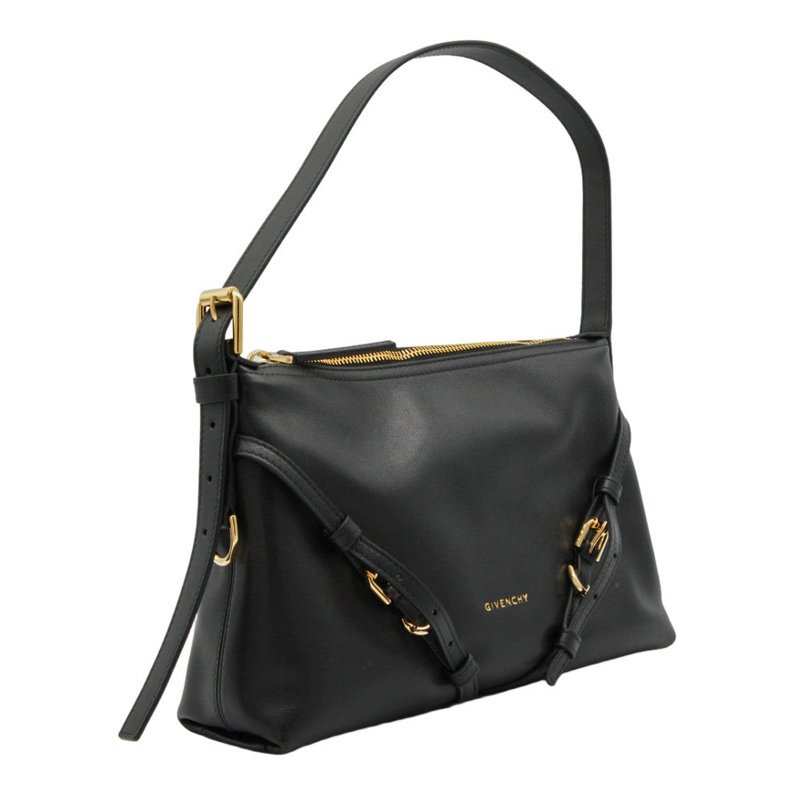 Givenchy Structured Black Handbag With Gold-Tone Accents