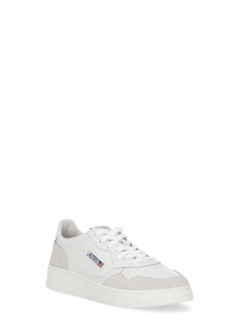Autry White Suede Inserts Breathable Low-Top Sneakers