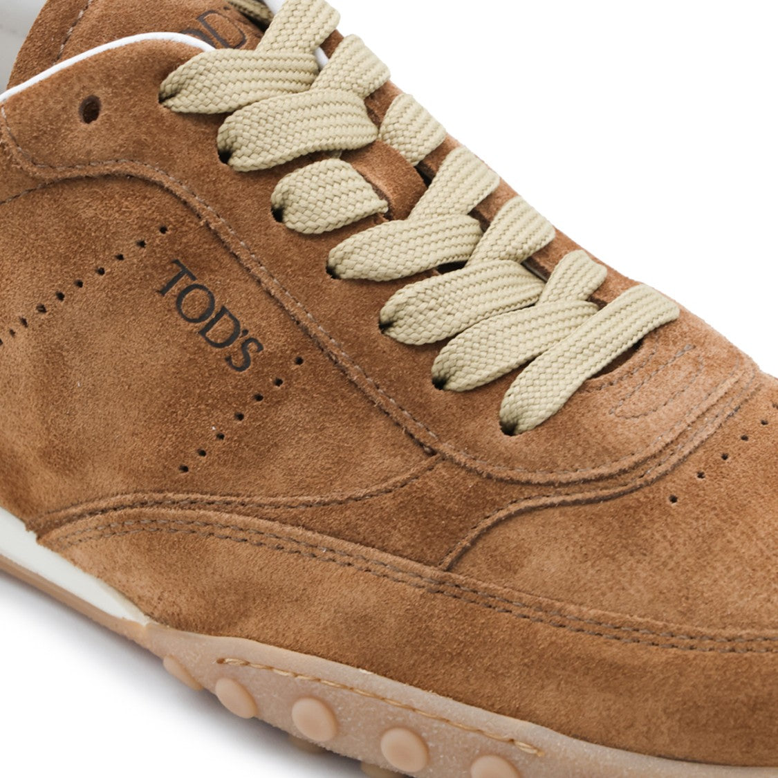 Tod's Suede Sneakers With Round Grip Sole And Embossed Detailing