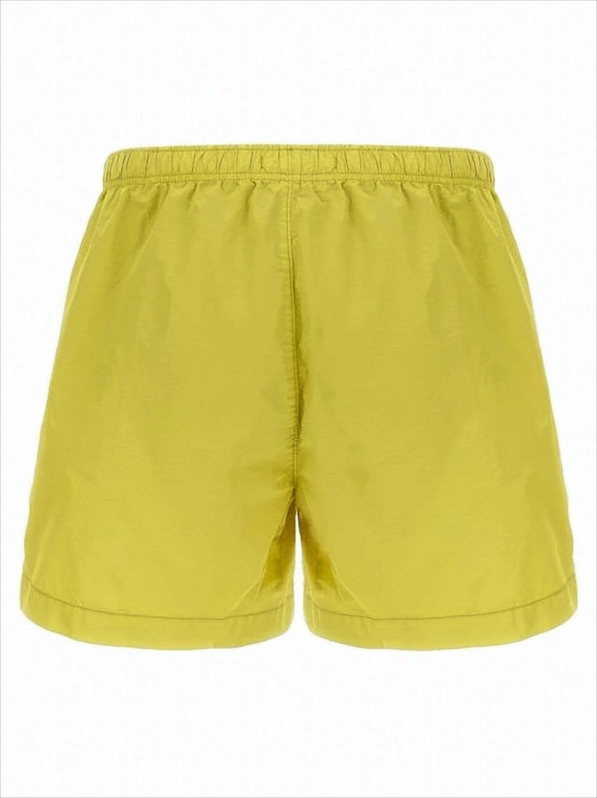 C.P. Company Relaxed Fit Yellow Shorts With Patch Pocket