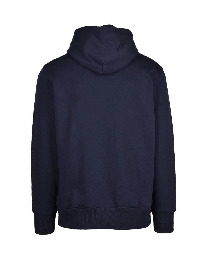 Gant Navy Blue Pullover Brushed Interior Cotton-Blend Hoodie