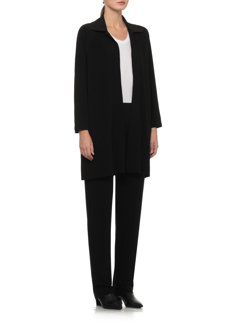 Norma Kamali Black Classic Lapel Velcro Closure Oversized Blazer