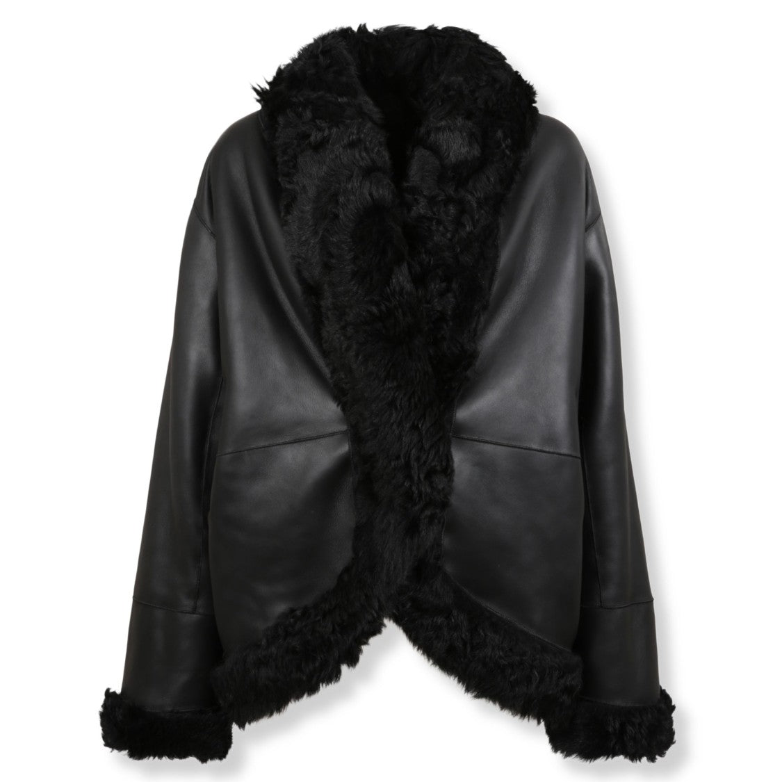 Remain Plush Shearling Jacket With Classic Collar