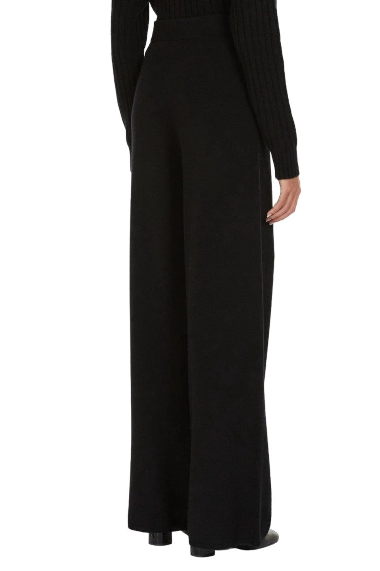 Max Mara High-Waisted Wide-Leg Pants With Ribbed Waistband