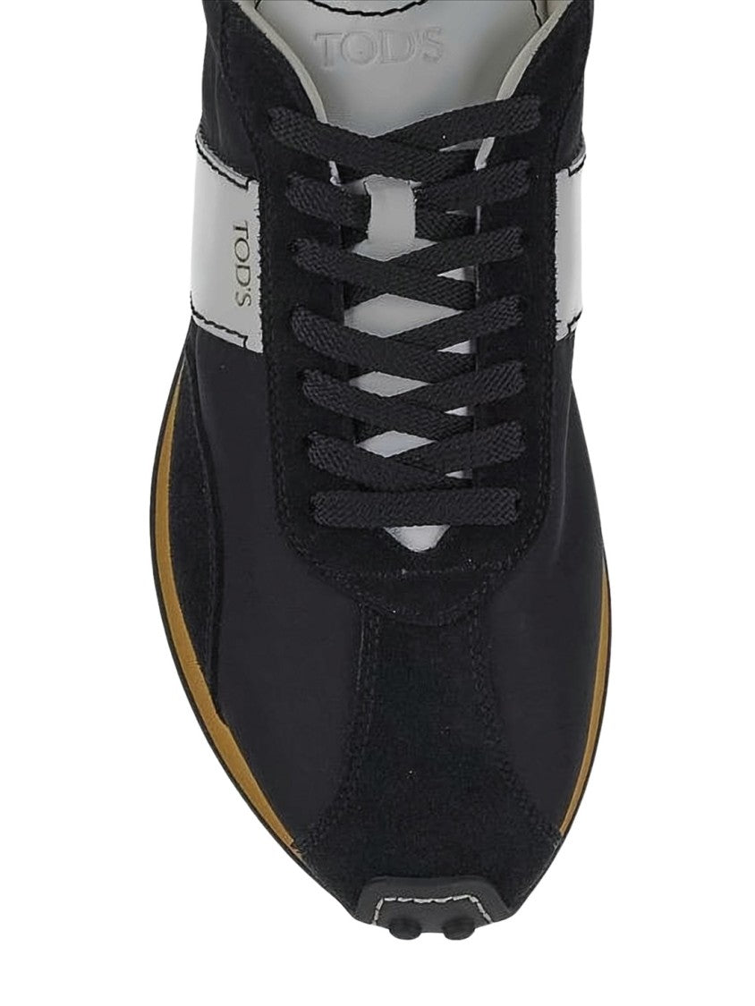 Tod's Black Sneakers With Suede And Fabric Accents