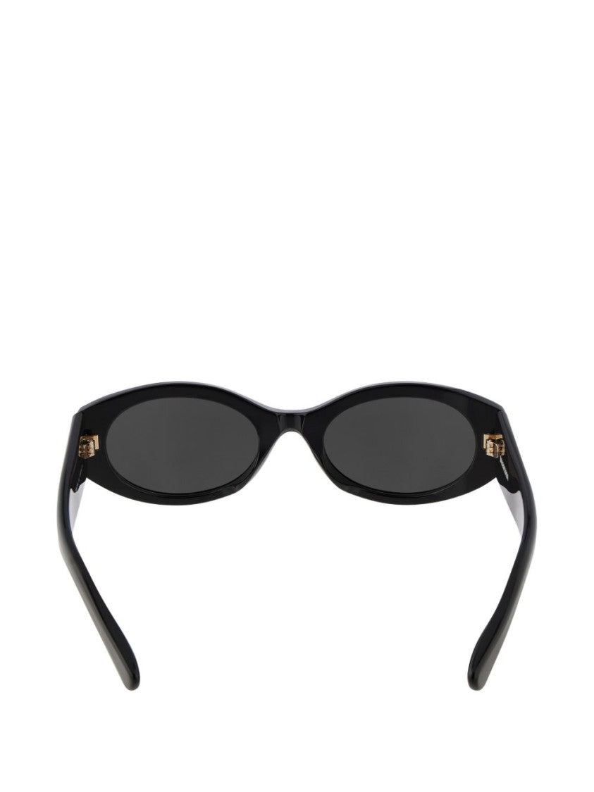 Balenciaga Oval-Frame Black Acetate Sunglasses