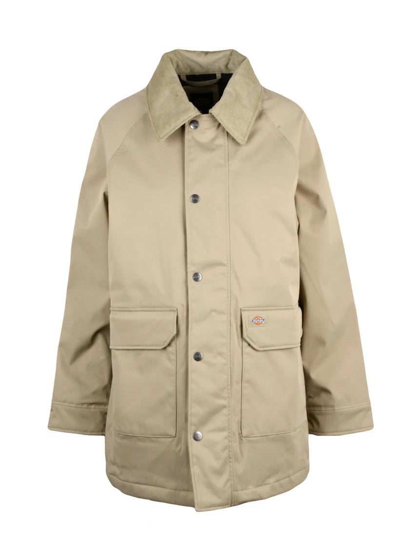Dickies Beige Quilted Velvet Collar Polyester Parka