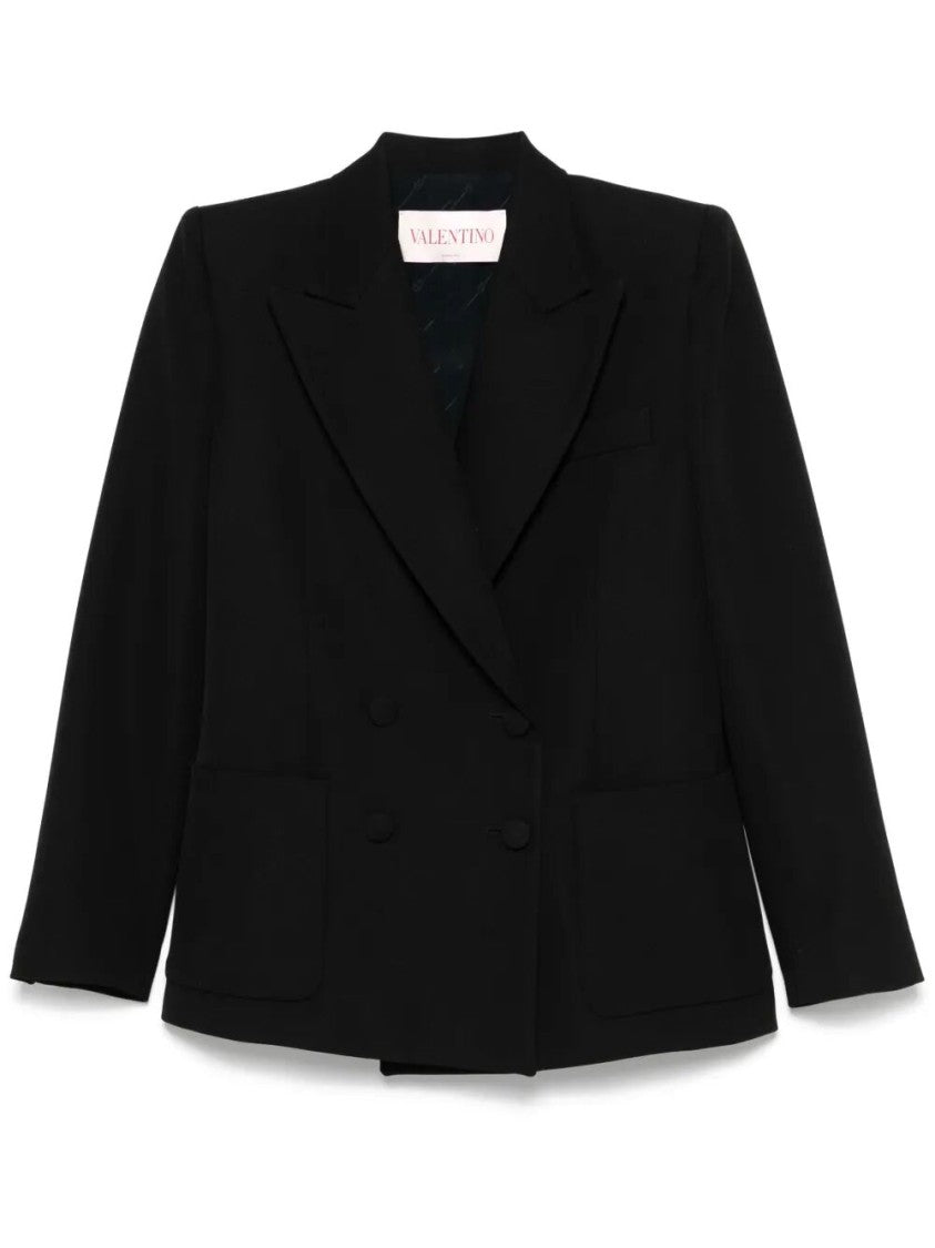 Valentino Double-Breasted Tailored Jacket With Structured Shoulders