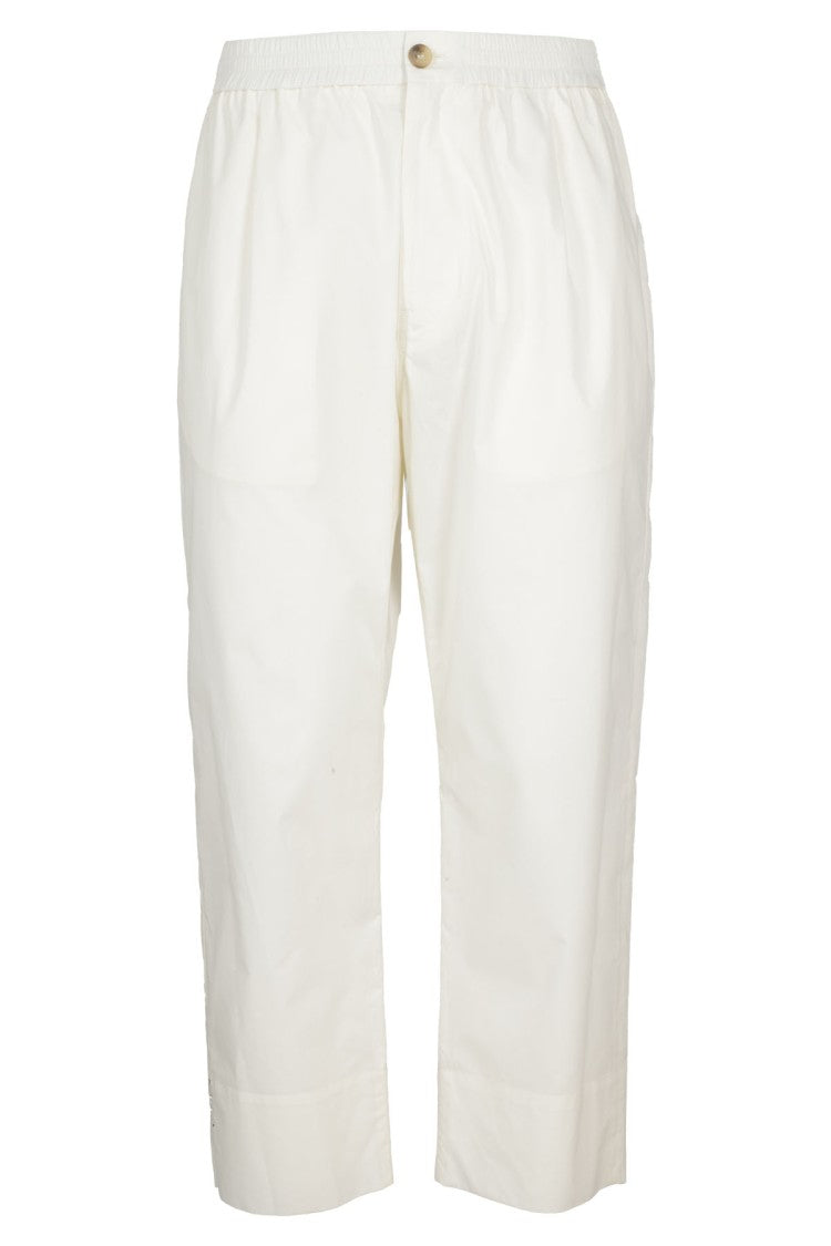 Amaranto Natural White Cotton Pants