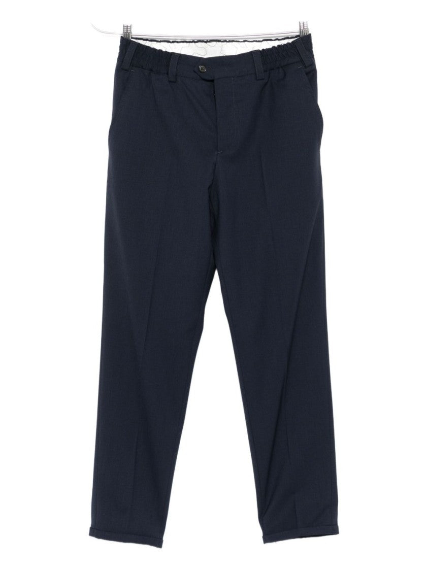 Pt Torino Pinstripe Trousers With Elastic Waistband