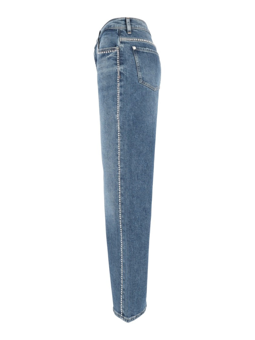 7 For All Mankind Stovepipe Straight Avenue Studded Jeans