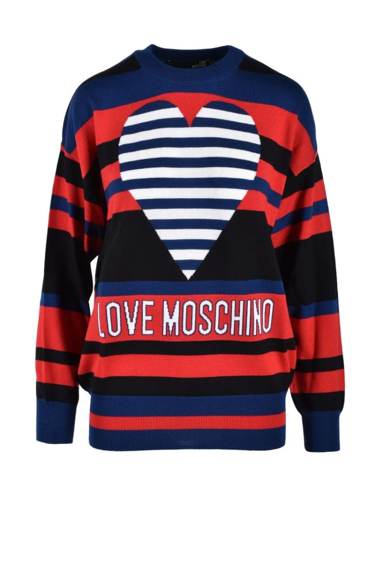 Love Moschino Multicoloured Striped Knit Sweater