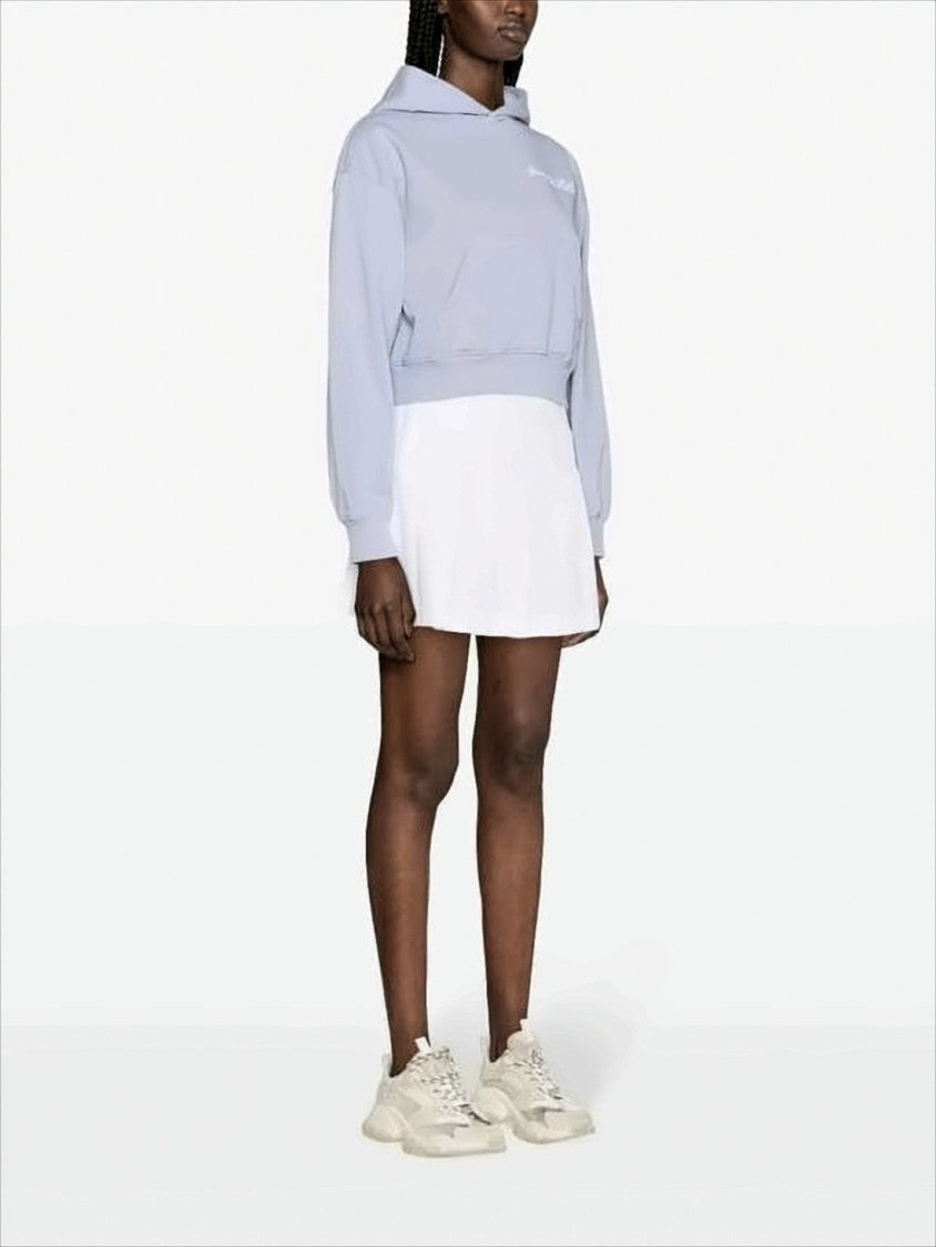 Sporty And Rich Relaxed-Fit Cropped Hoodie In Soft Blue Fabric