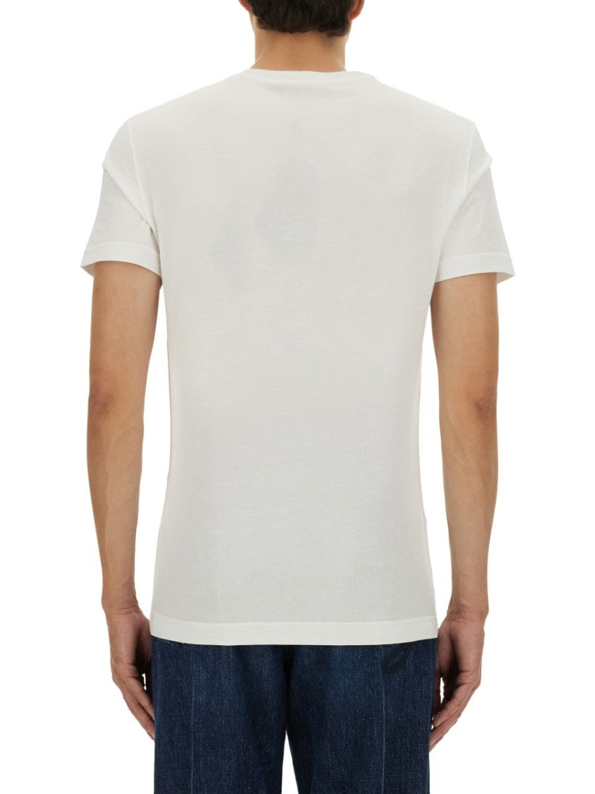 Dolce & Gabbana White Cotton T-Shirt With Stylish Print