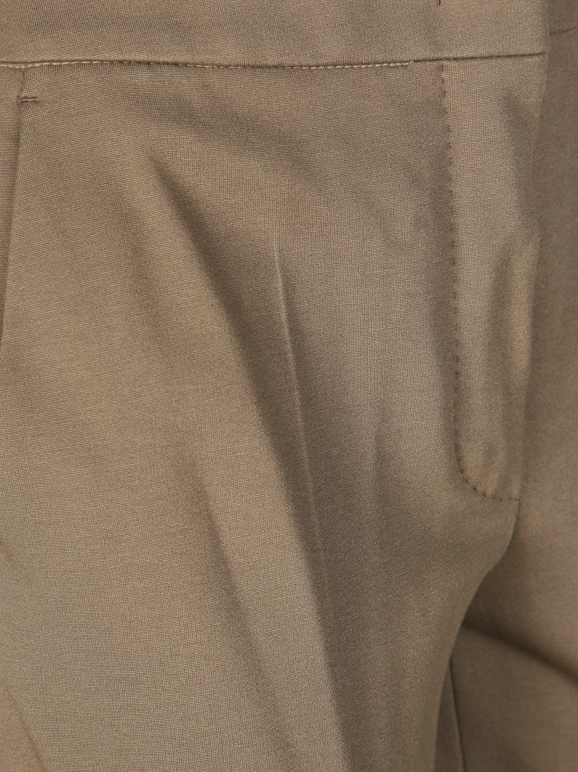 Max Mara Slim Straight-Leg Tailored Pants With Clean Front Closure