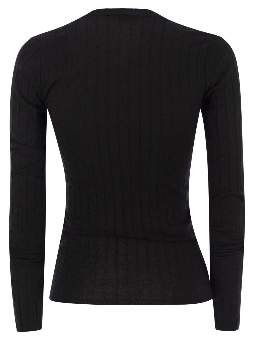 Brunello Cucinelli Lightweight Cashmere And Silk Broad Rib Sweater