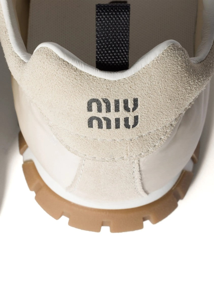 Miu Miu Off-White Tyre Low-Profile Textured Sole Sneakers