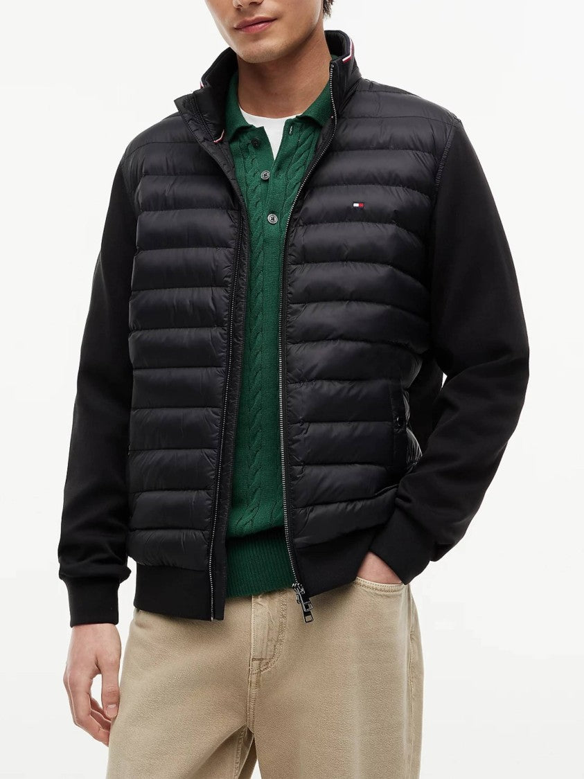 Tommy Hilfiger Quilted Casual Jacket With Stand Collar And Contrasting Stripes