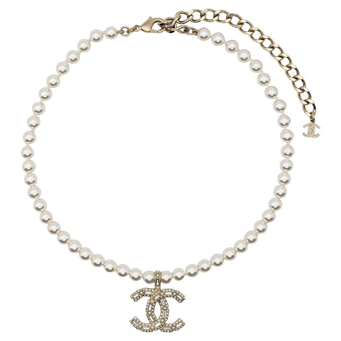 Chanel Logo Pendant Necklace