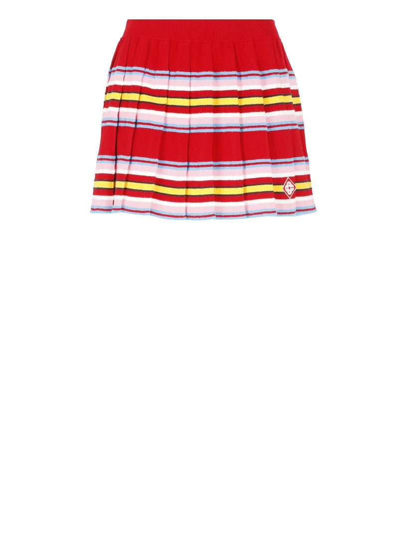 Casablanca Red Pleated Skirt