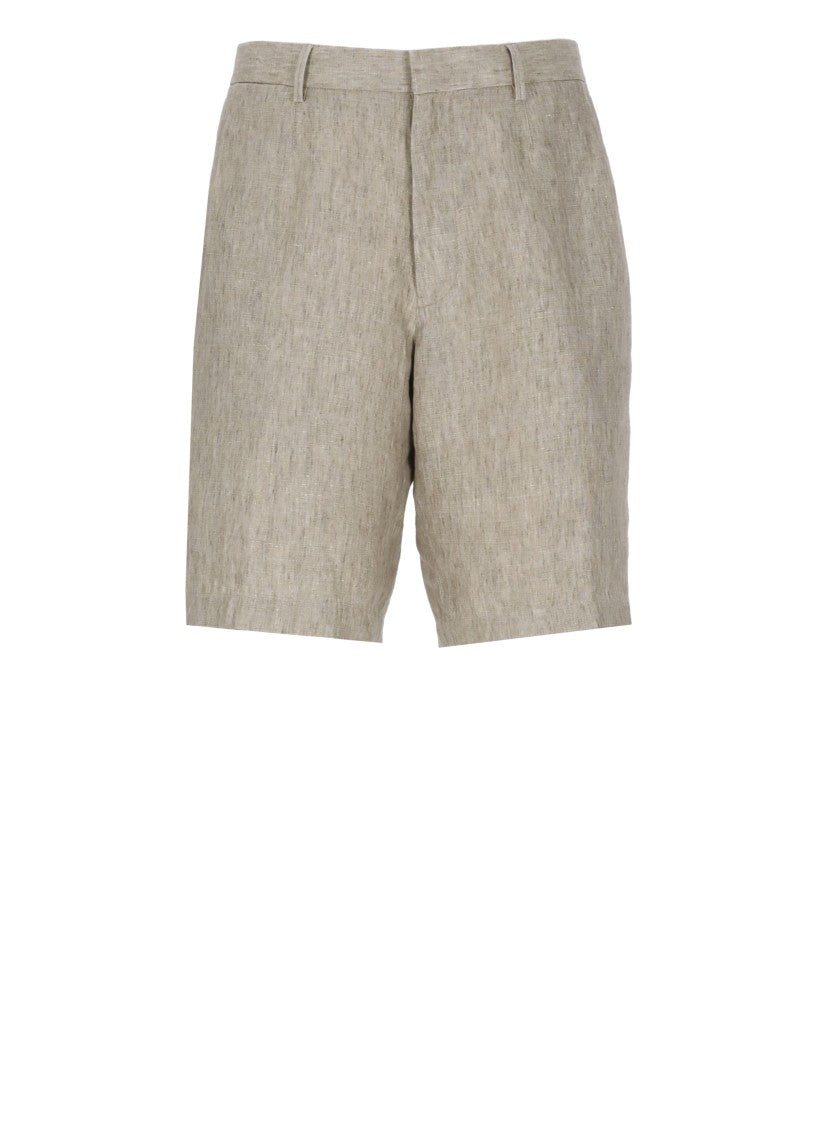 Zegna Grey Linen Bermuda
