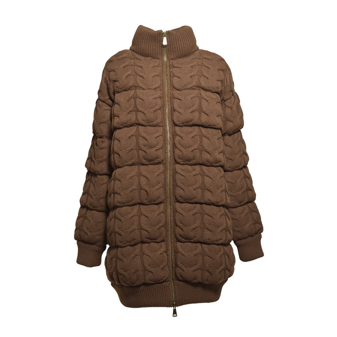 Max Mara Camel Wool And Cashmere Wadding Down Jacket