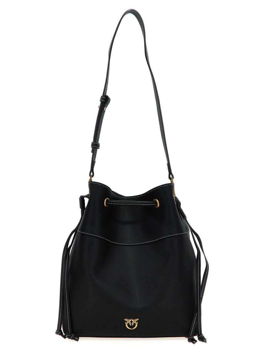 Pinko Hammered Leather Bucket Bag
