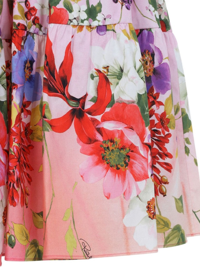 Roberto Cavalli Tiered Skirt With Floral Print