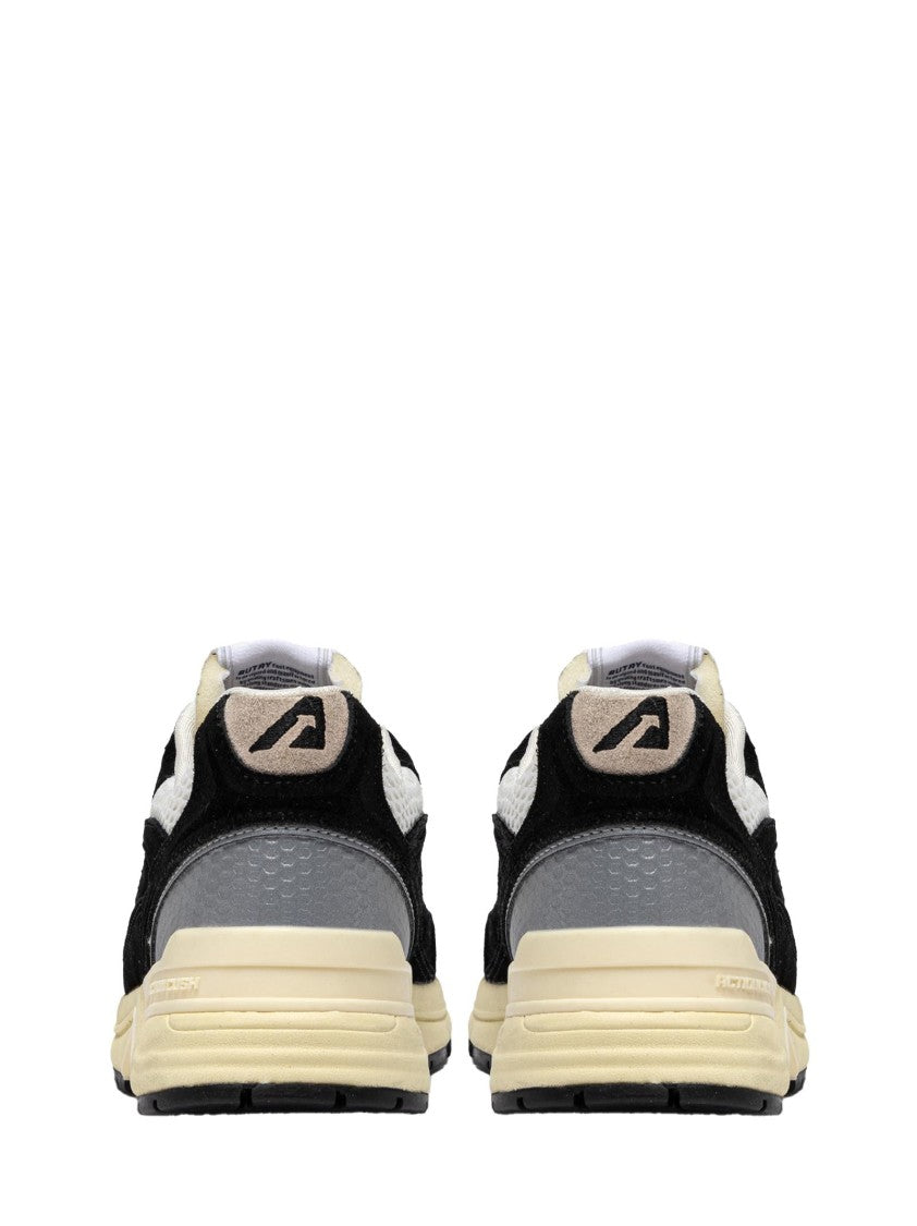 Autry Black Suede Sneakers With Silver Accents