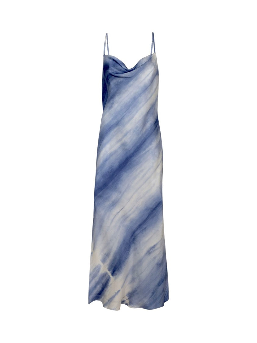 Sleep No More Ab01 Nebula Light Blue Silk Long Dress