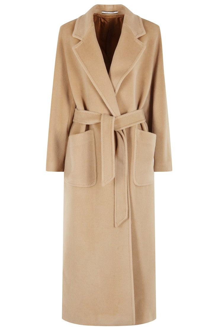 Tagliatore Mid-Length Beige Wool Charlize Coat