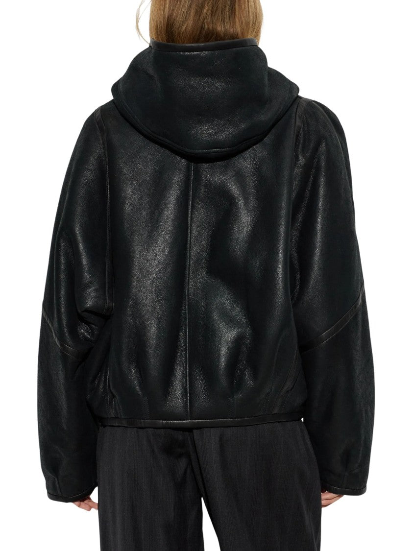 Isabel Marant Amiel Coat Black Lambskin Leather Jacket